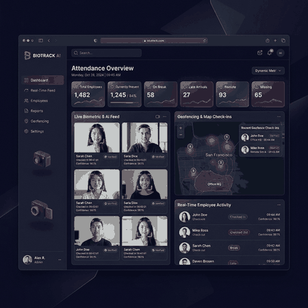 Attendance software dashboard designed for small and growing business teams